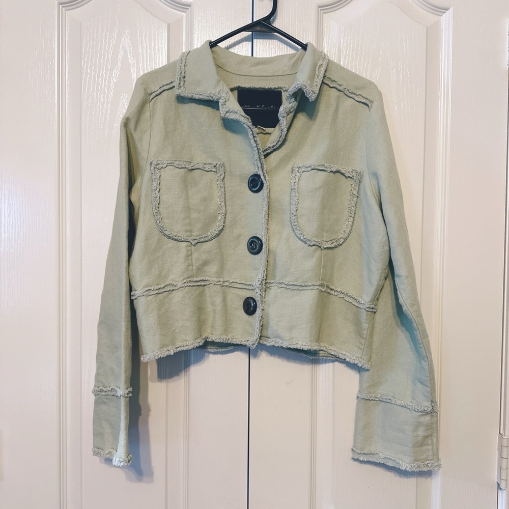 Mink Coats Woman’s Sage Raw Hem Jacket Size 2